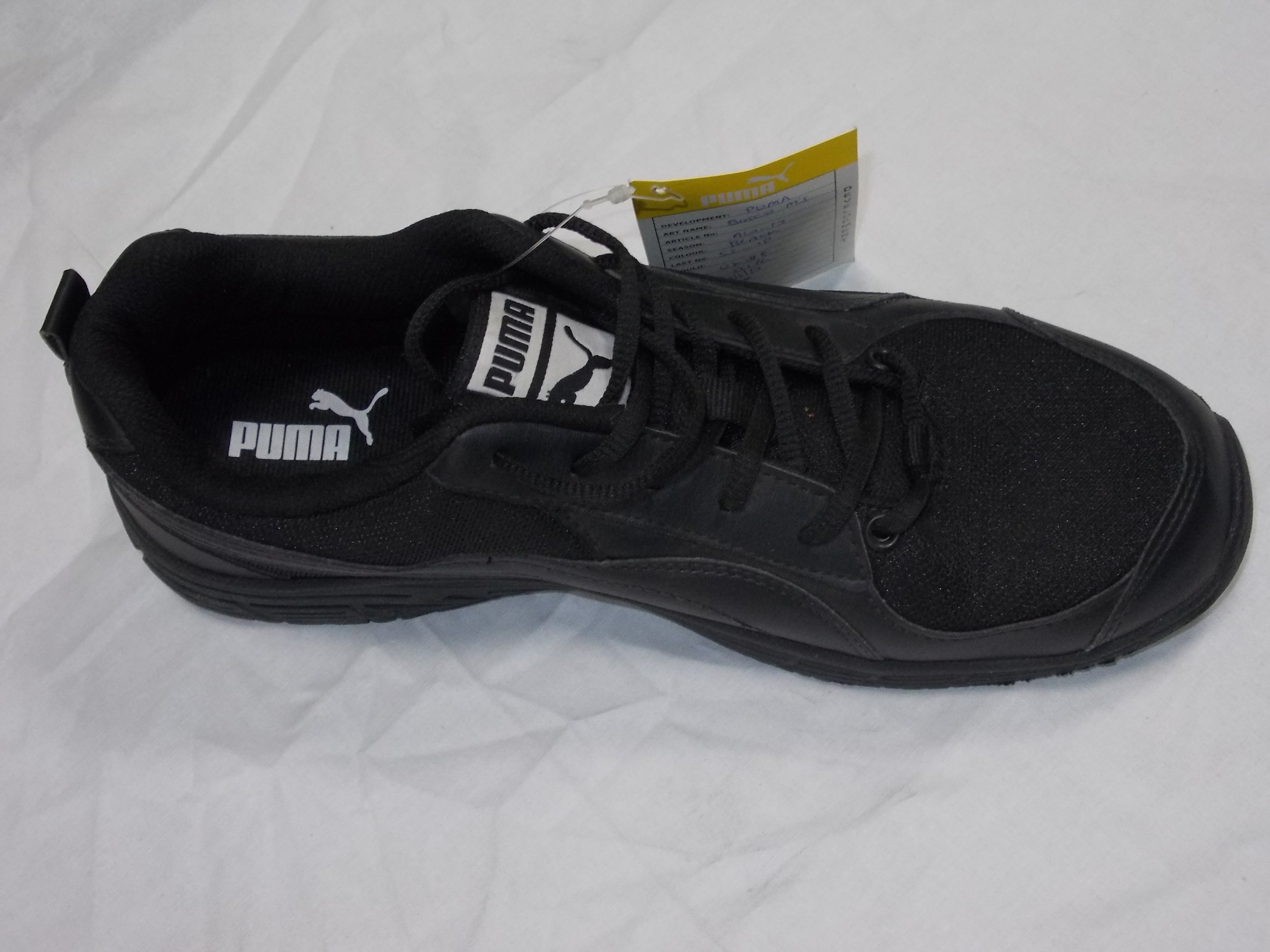 puma black velcro school shoes