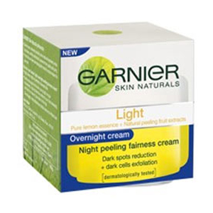 Garnier Light, Over Night Peeling Fairness Cream.