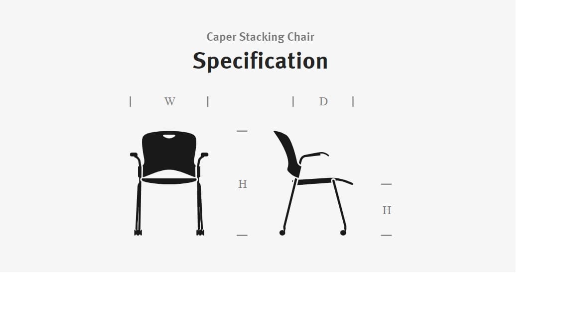 Caper Chair Dimensions Graphic