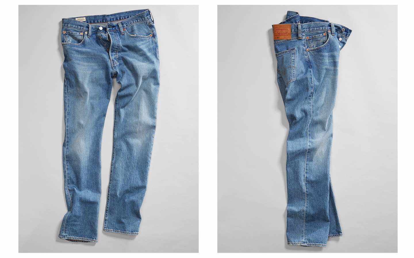 LEVI'S jeans LEVIS 501 Original Fit man blue denim stone wash old Vintage