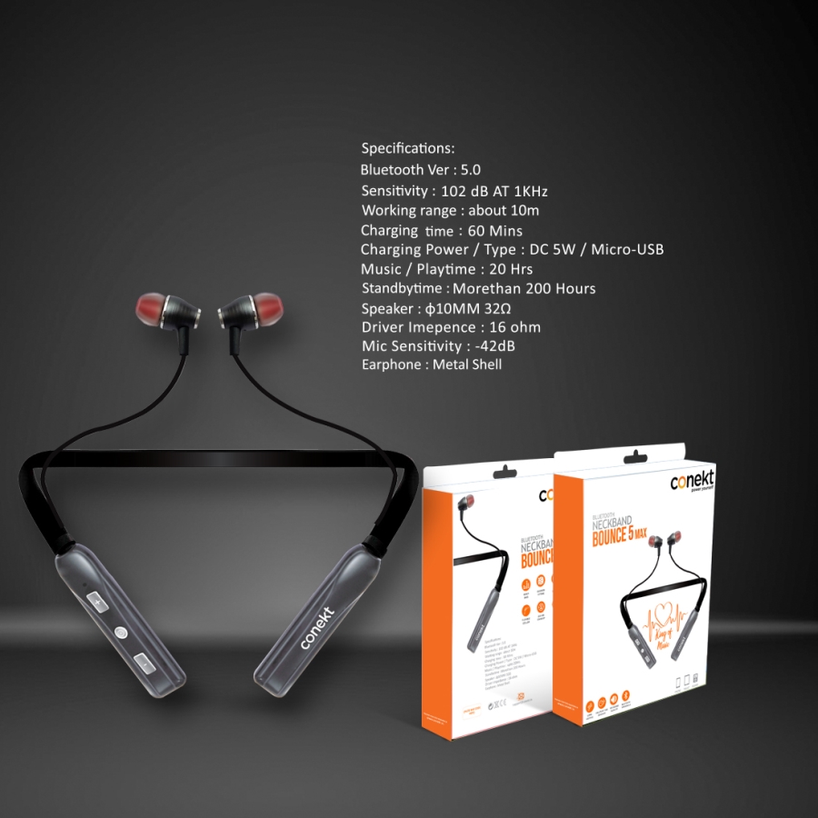 conekt bounce 5 bluetooth neckband