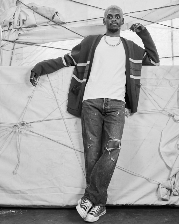 A$AP Nast 身穿 501 牛仔裤的黑白照片 - Levi's 香港