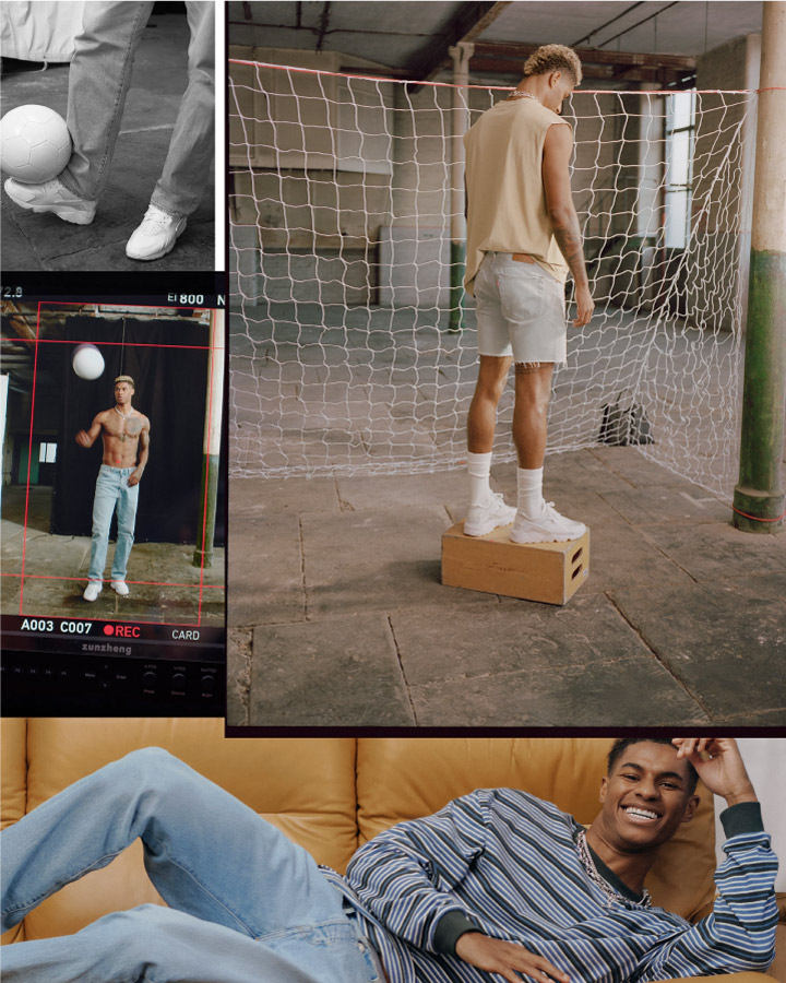 The Photo of Marcus Rashford Styled in 501 Jeans and Short Pants - Levi's Hong Kong