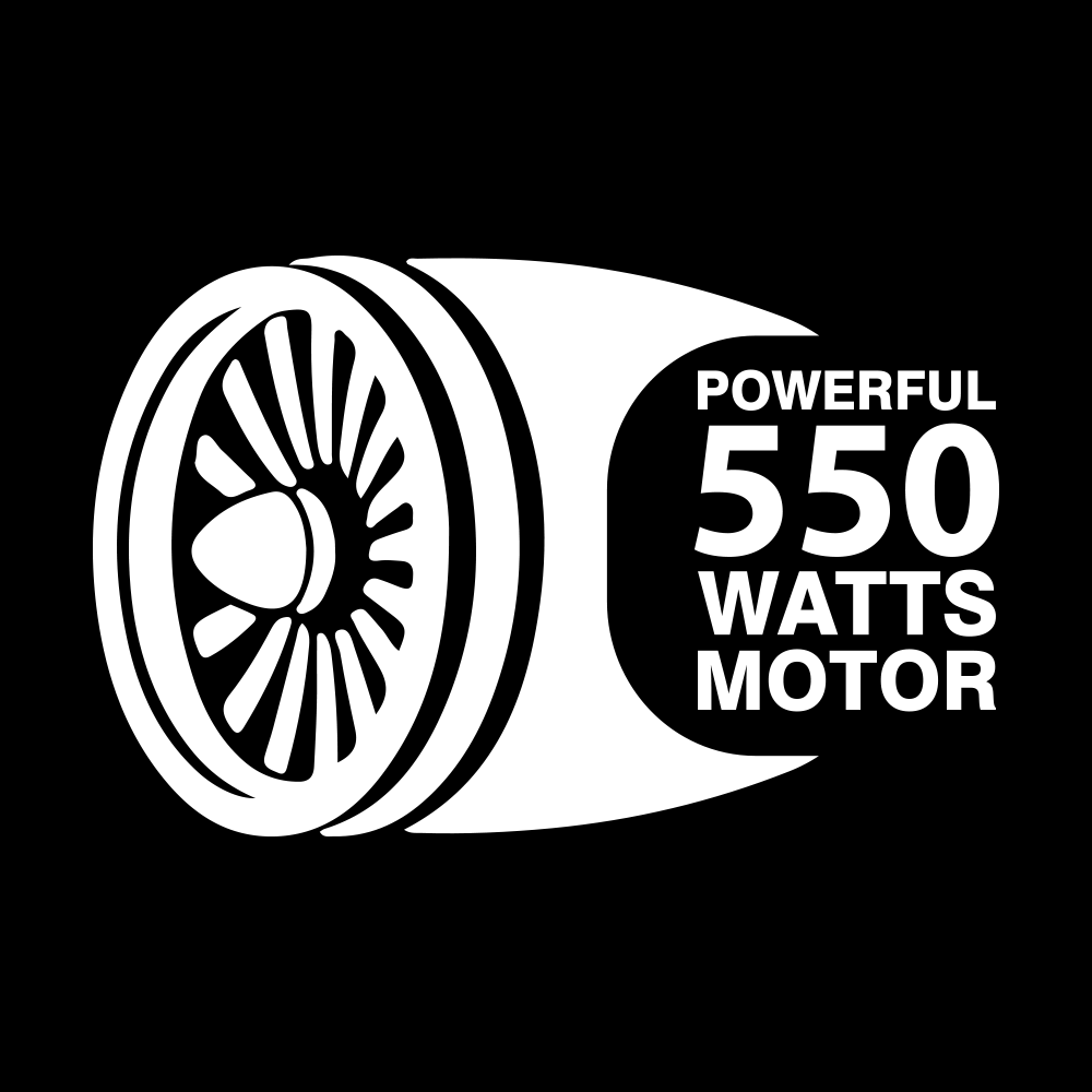 POWERFUL 550 W MOTOR
